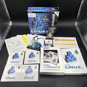 Corel Linux OS Deluxe PC File Manager Big Box 1999 w/ Linux Penguin Open Box